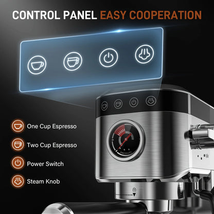 Espresso Maker With Milk Forth Steam